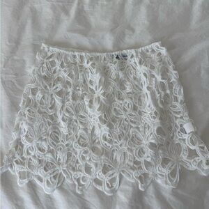 Cupshe White Floral Lace Mini Skirt